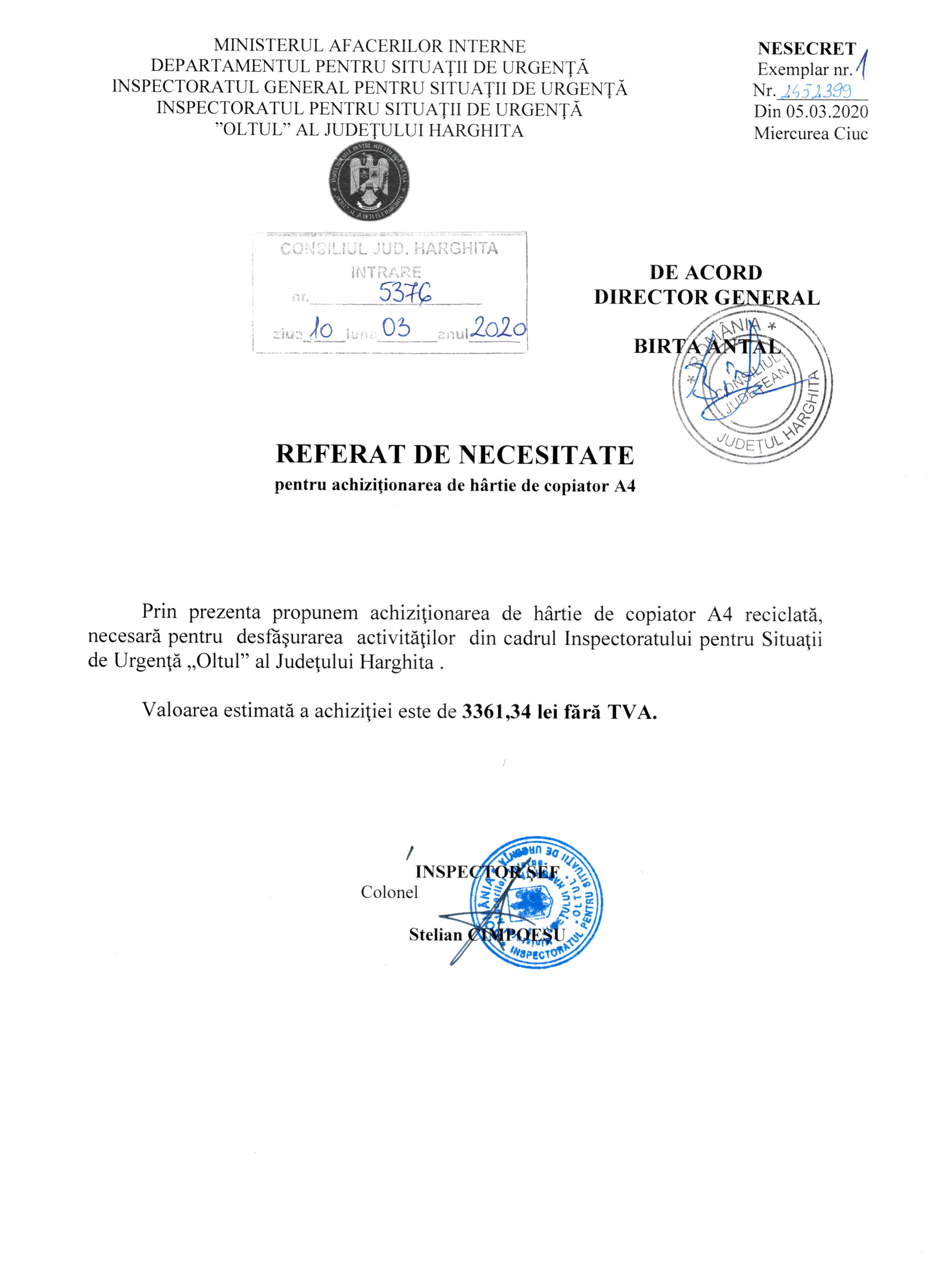 Model Referat De Necesitate Scoala hkkli